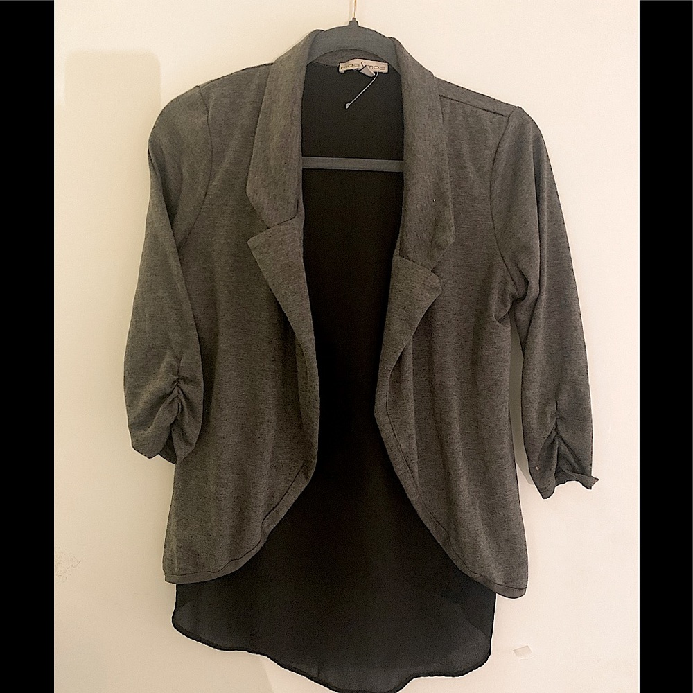 Dark Grey and Translucent Black Cardigan